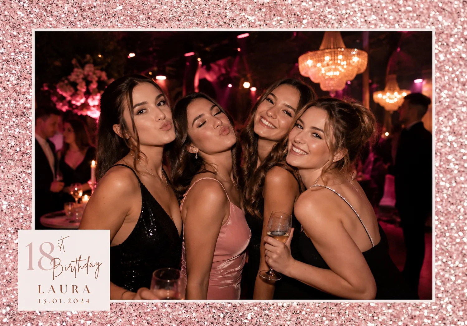 Exemple de maquette imprimée photobooth pour un anniversaire