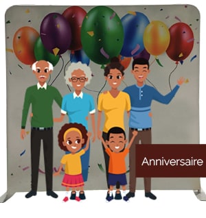 Fond anniversaire ballons photobooth